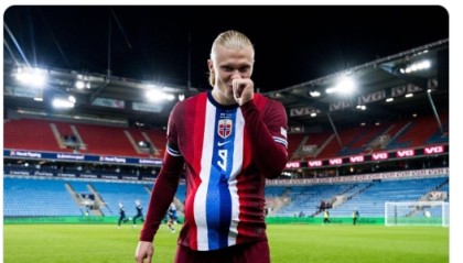 百度体育-这也太快了！梅开二度助力取胜，24岁哈兰德已成挪威国家队射手王